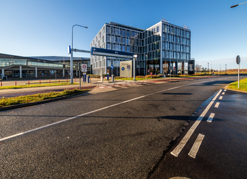 The cornerstone was laid under the Airport City Gdańsk Alpha building