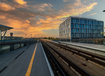 The cornerstone was laid under the Airport City Gdańsk Alpha building