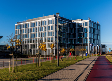 The cornerstone was laid under the Airport City Gdańsk Alpha building