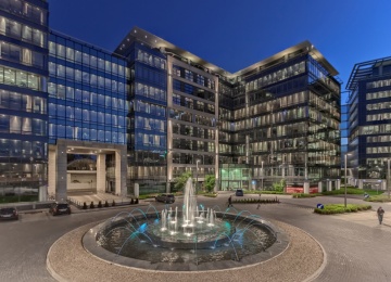 Modernized Marynarska Business Park complex with two certificates
