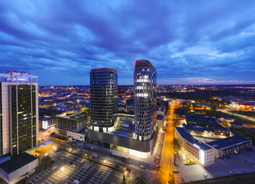 Global Office Park with ceremonial topping out