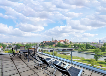 Kraków with a new office building